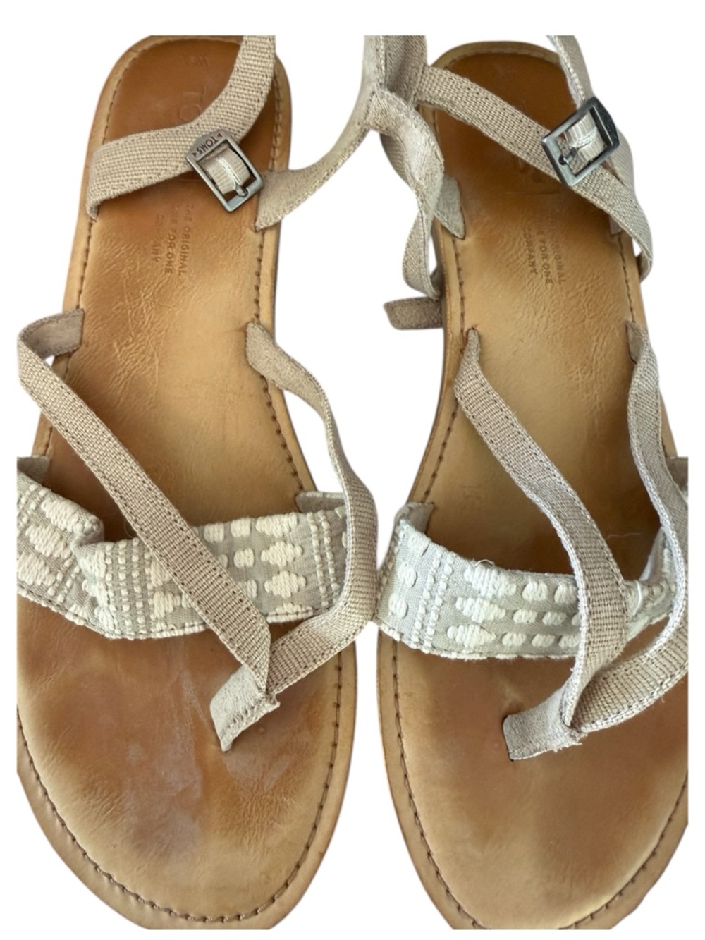TOMS Lexie Strappy Sandals | Women’s 9 | Natural/Cream